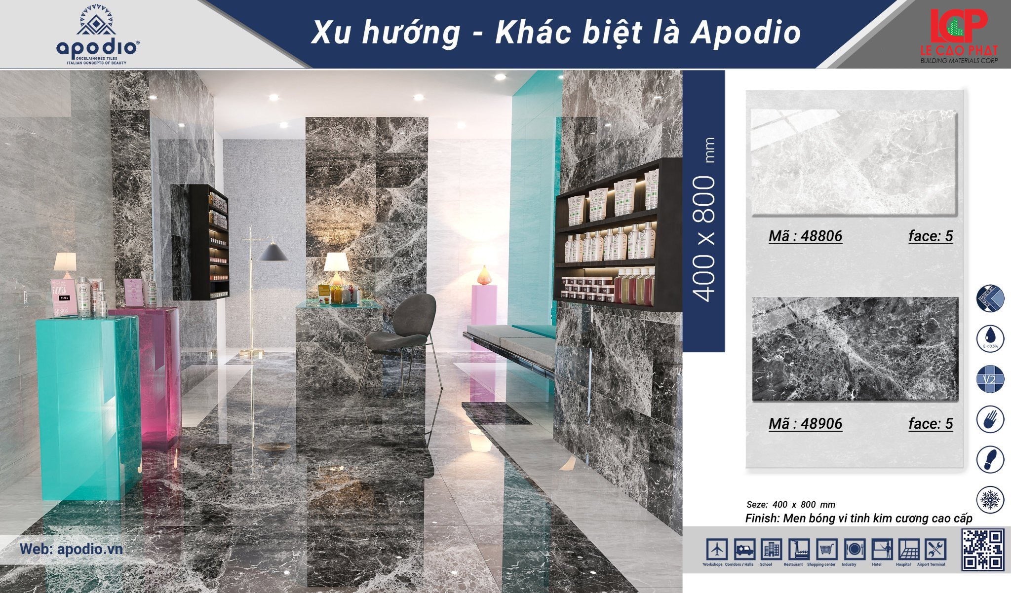 Gạch ốp lát Apodio 48806 48906