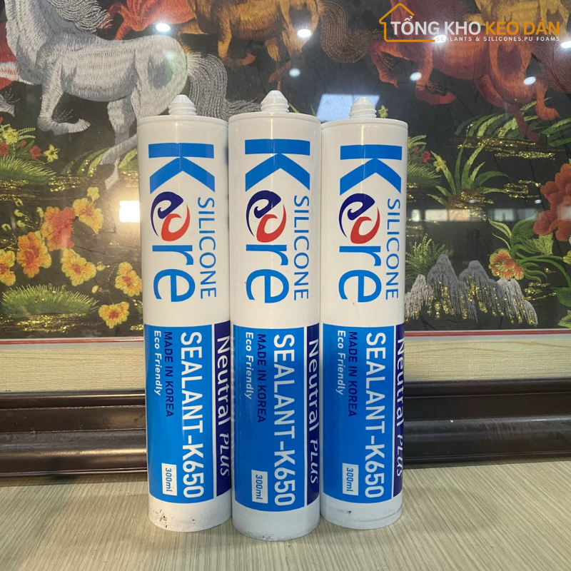 Keo silicone trung tính Kore K650 100% silicone màu đen