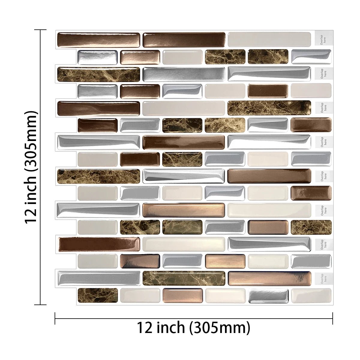 5 Mien Dan Gach 3D Treo Tuong Bep Chong Nuoc 12x12 Inch - Daisan Store