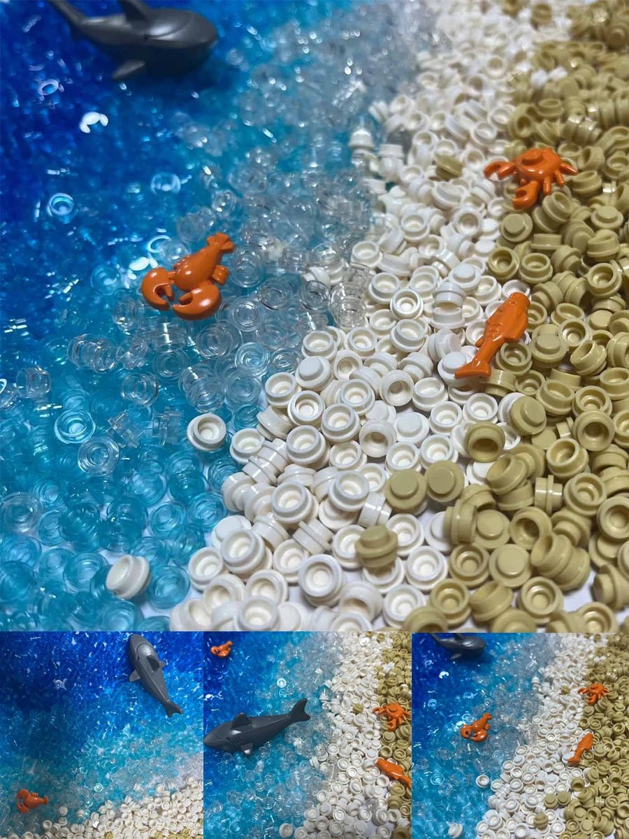 500 Viên Gạch Tròn 1x1 Trong Suốt Xây Dựng MOC - Daisan Store