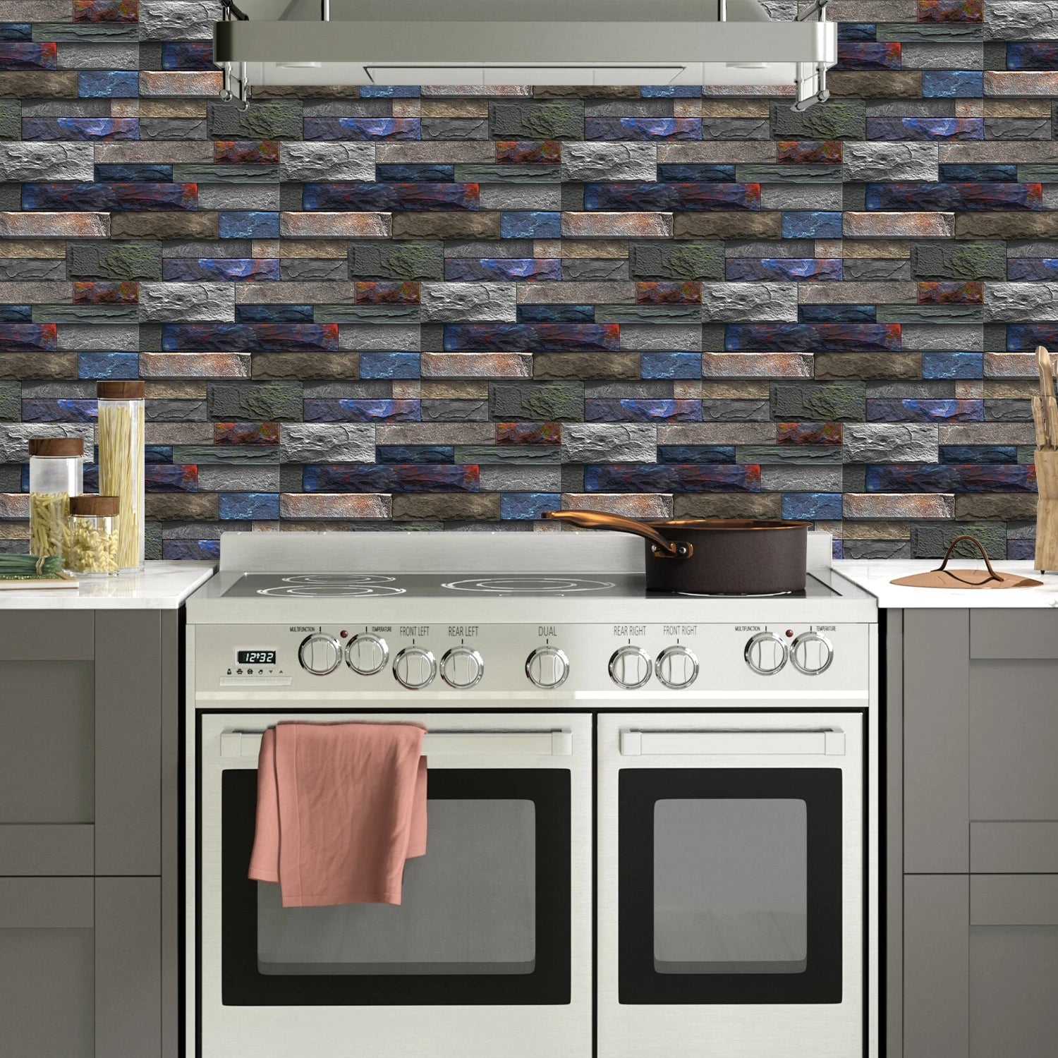 6 Bộ Dán Tường 3D Giả Gạch Đá 30x15cm Chống Thấm Dầu - Daisan Store