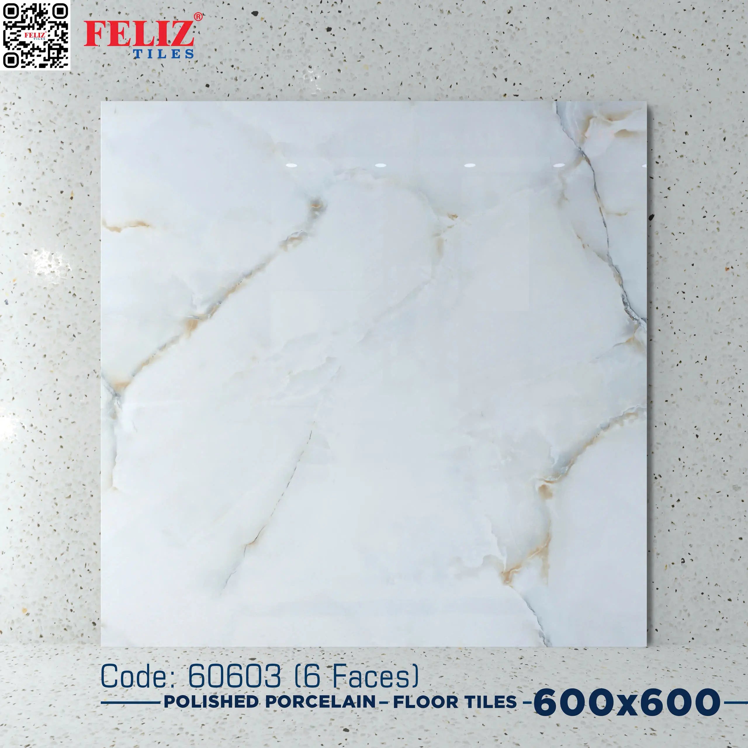 Gạch lát Việt Nam, Xương đá trắng, 60603, KT 600x600mm (4 viên/thùng/1,44m2)