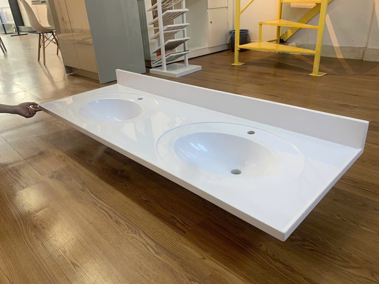 Chậu đôi Oval mã PS-6122OW KT 1549x559mm