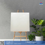 Gạch lát Việt Nam, Xương đá trắng bóng, mã 6311, KT 600x600mm (4 viên/thùng/1,44m2)