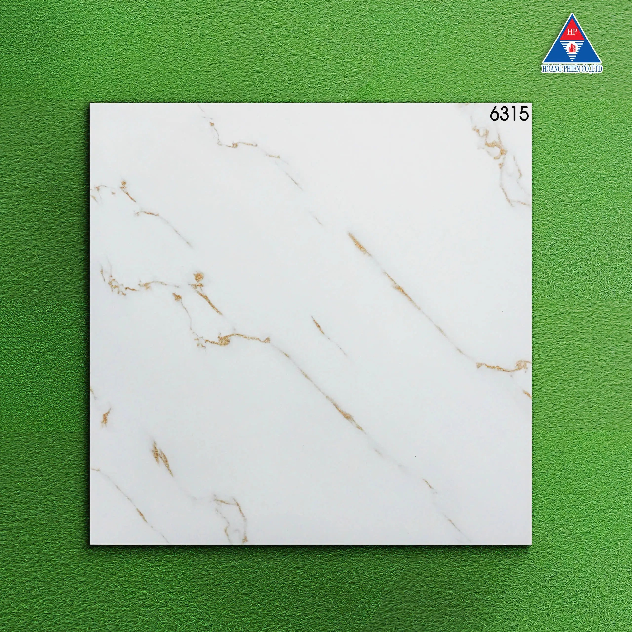 Gạch lát Việt Nam, Xương đá trắng bóng, mã 6315, KT 600x600mm (4 viên/thùng/1,44m2)