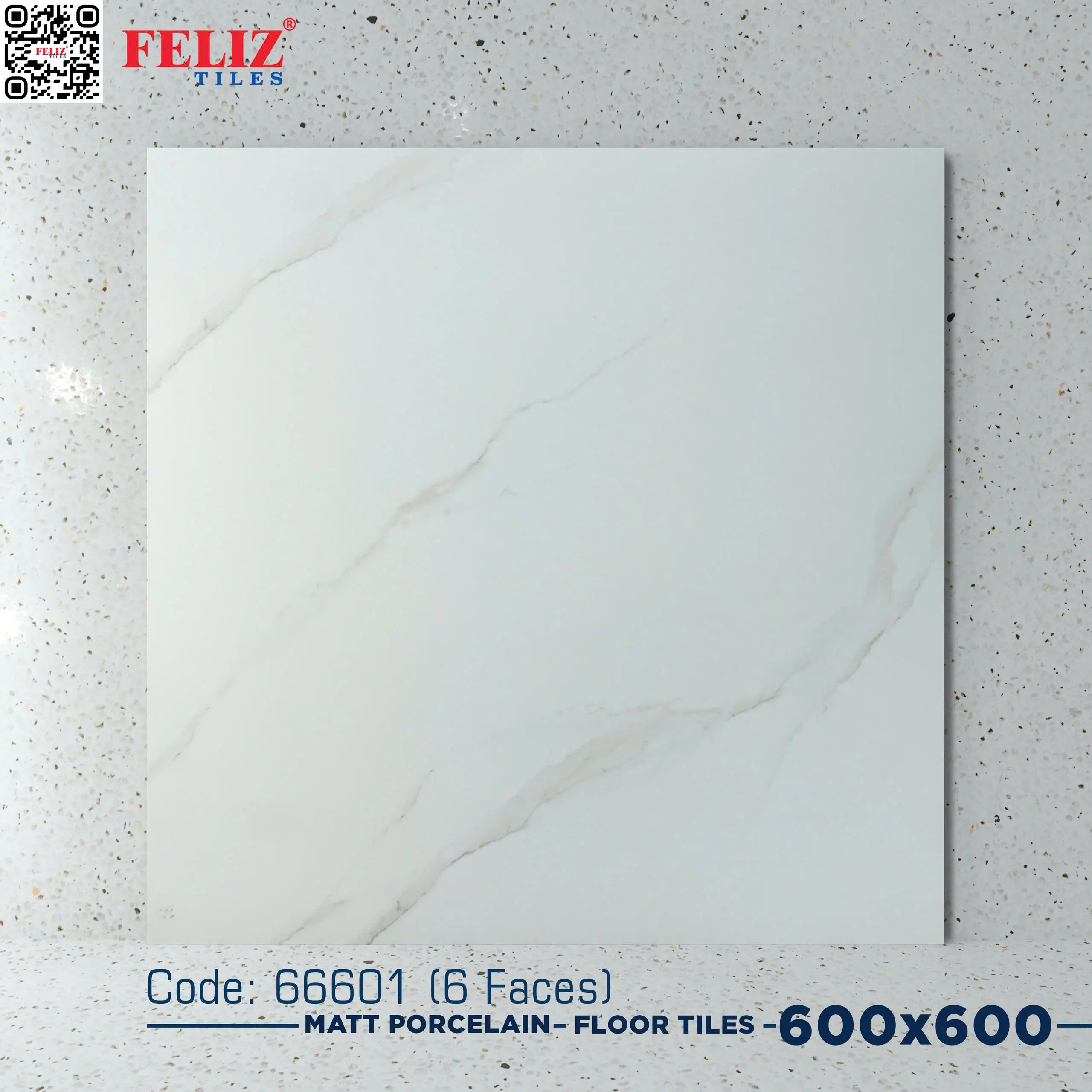 Gạch lát Việt Nam, Xương đá trắng mờ, mã 66601, KT 600x600mm (4 viên/thùng/1,44m2)