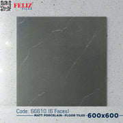 Gạch lát Việt Nam, Xương đá đen mờ, mã 66610, KT 600x600mm (4 viên/thùng/1,44m2)