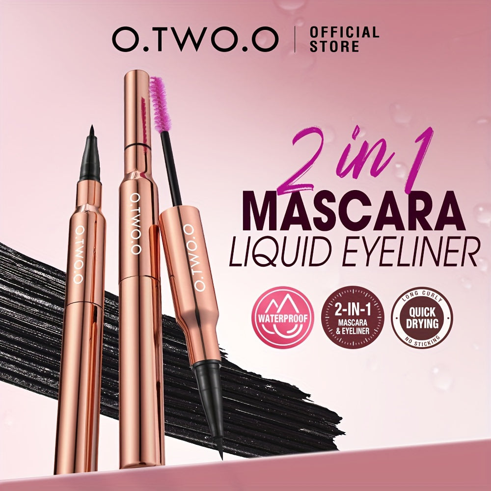 Mascara Eyeliner 2-trong-1 Chống Nước Matte Dày Cong