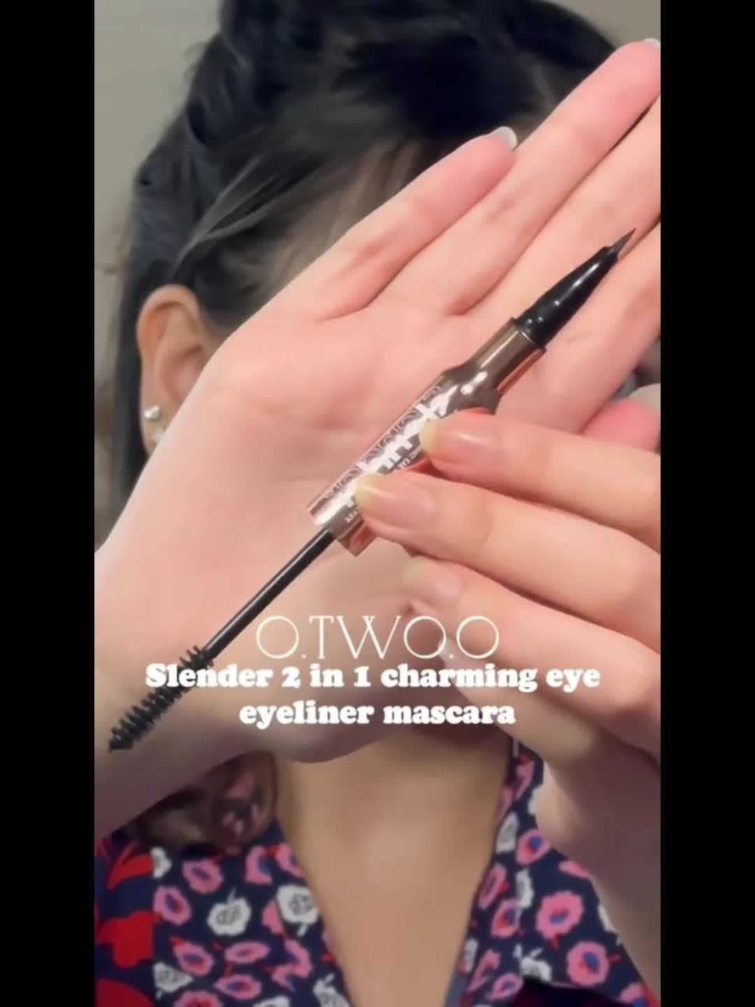 Mascara Eyeliner 2-trong-1 Chống Nước Matte Dày Cong