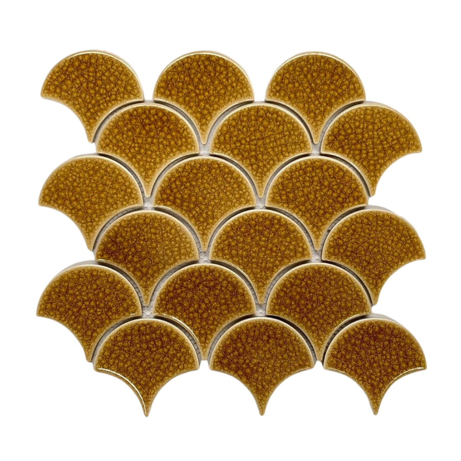 Gạch Mosaic vảy cá men rạn màu vàng SH_XFB90070 – Daisan Store