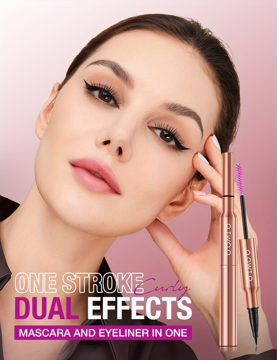 Mascara Eyeliner 2-trong-1 Chống Nước Matte Dày Cong