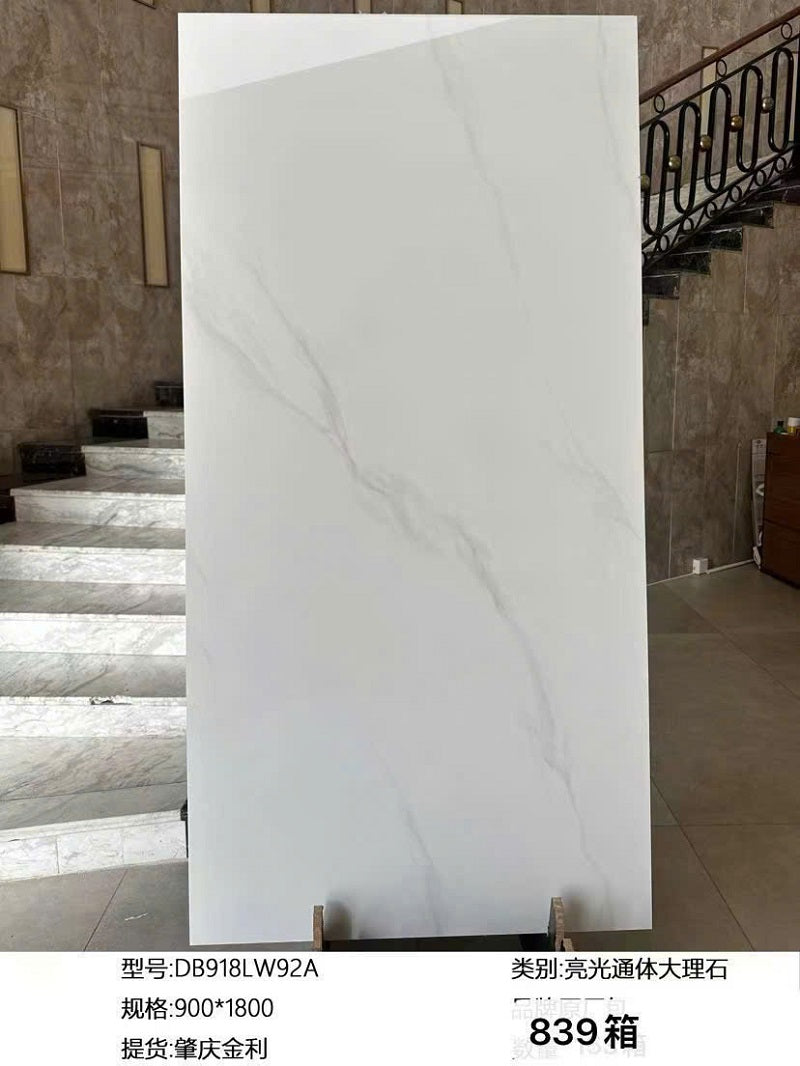 Gạch Ốp Lát 90x180cm Trung Quốc màu vân đá mây trắng nhạt 918LW92A