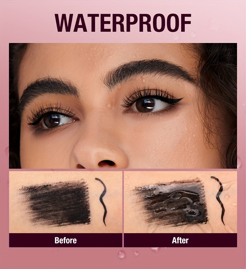 Mascara Eyeliner 2-trong-1 Chống Nước Matte Dày Cong