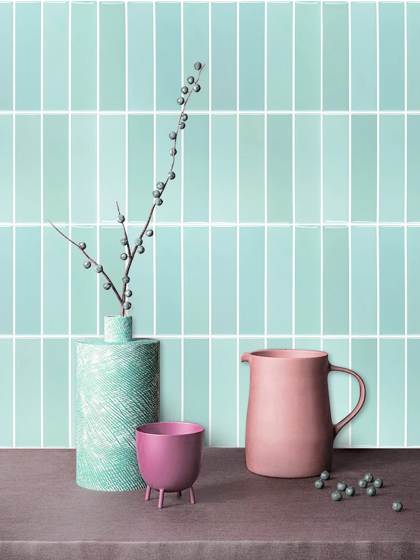 10pcs 3D Imitation Tiles Self-Adhesive Wall Stickers Peel And Stick Wallpaper Heat-resistant And Waterproof For home Decor