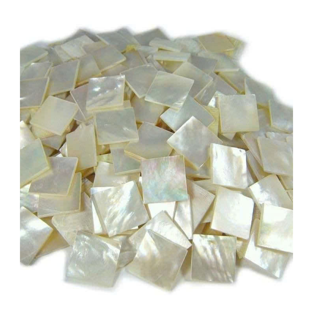 Gạch ốp tường mosaic vỏ sò ngọc trai màu trắng hình vuông tự nhiên Nhà máy Việt Nam với giá rẻ để trang trí