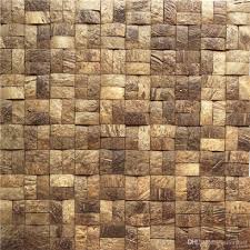 Tấm Ốp Lát Sàn, Tường và Gạch Mosaic Vỏ Dừa Hình Khiên Trang Trí Tự Nhiên Nguyên Bản Màu Nâu Đen