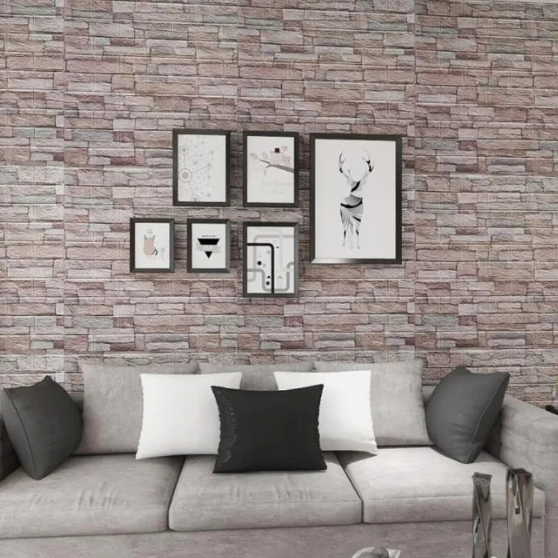 35x38.5CM PVC Waterproof Faux Brick Wallpaper Kitchen Bedroom Decor Self Adhesive Peel and Stick for Home Small Space Decoration