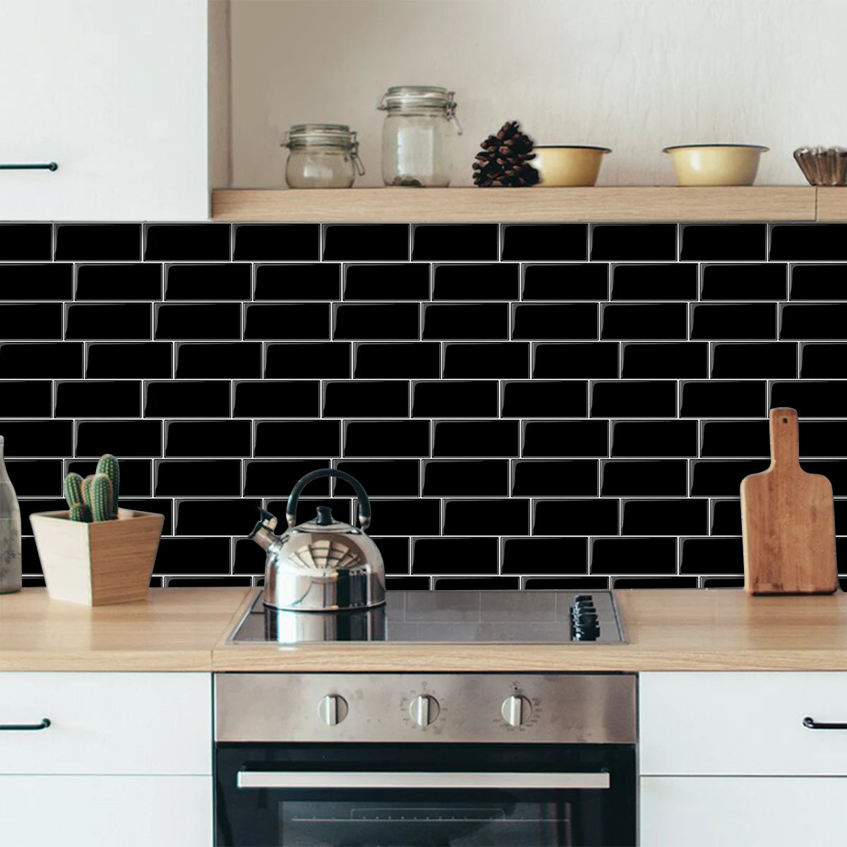 10 Pieces Premium Waterproof Wallpaper 3D Peel and Stick Subway Wall Tile Sticker for Kitchen & BathroomChildren's Room