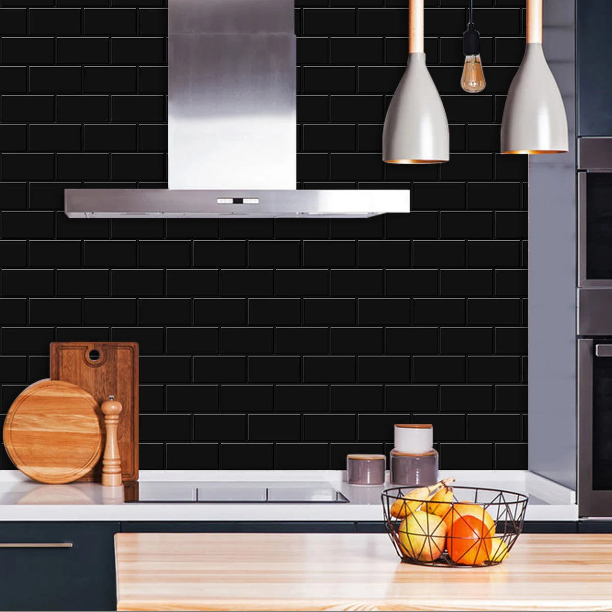 10 PCS Waterproof Brick Pattern 3D Textured Wall Panels DIY Tiles,Removable Self Adhesive Wall Tile Sticker Kitchen Bathroom