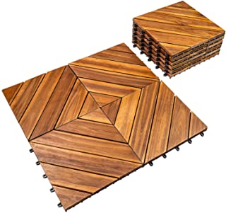 33 Tấm lát gỗ keo hiện đại 30 x 30 cm, Hệ thống mosaic lắp ghép cho Sân thượng Ban công ngoài trời, Kích thước tùy chỉnh