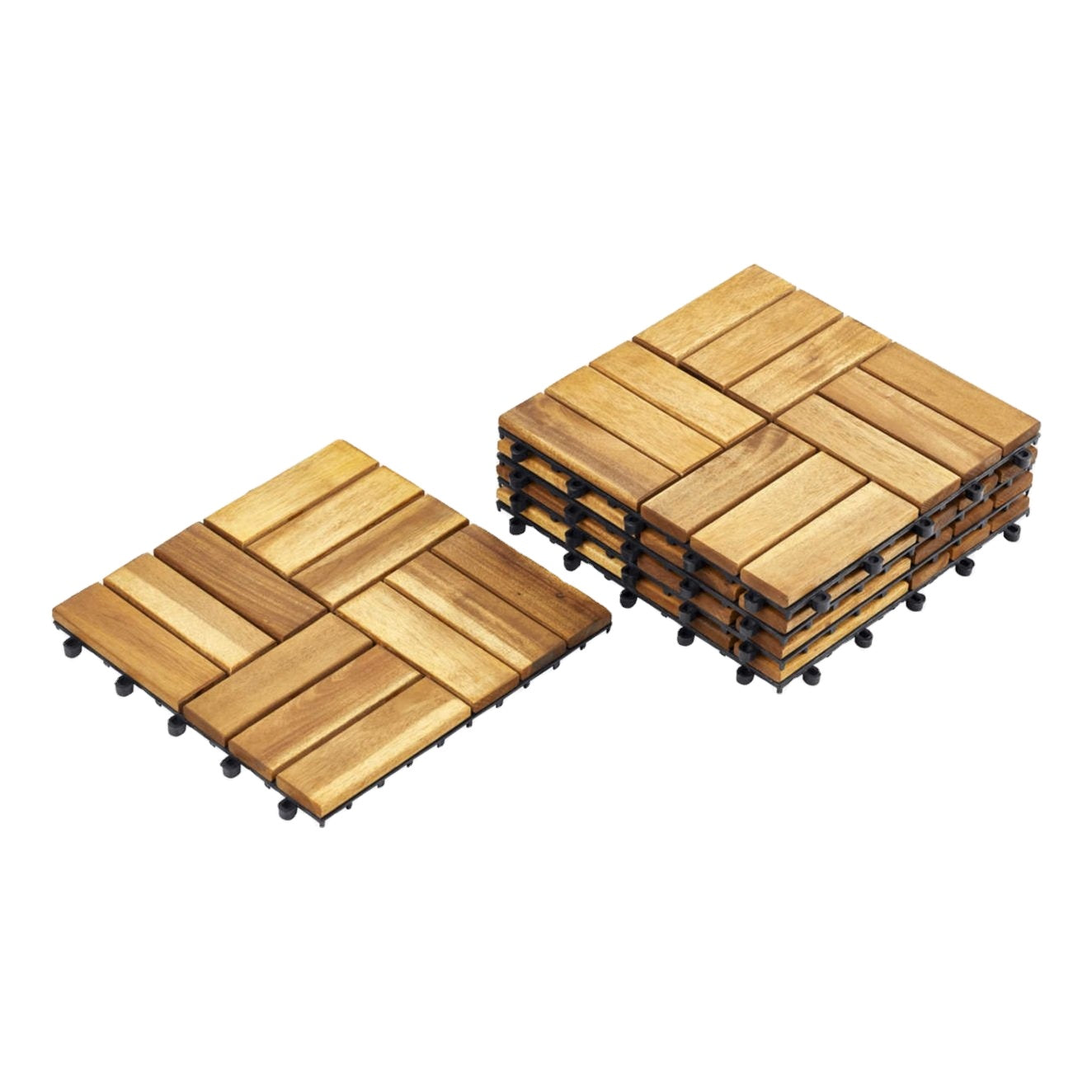 33 Tấm lát gỗ keo hiện đại 30 x 30 cm, Hệ thống mosaic lắp ghép cho Sân thượng Ban công ngoài trời, Kích thước tùy chỉnh