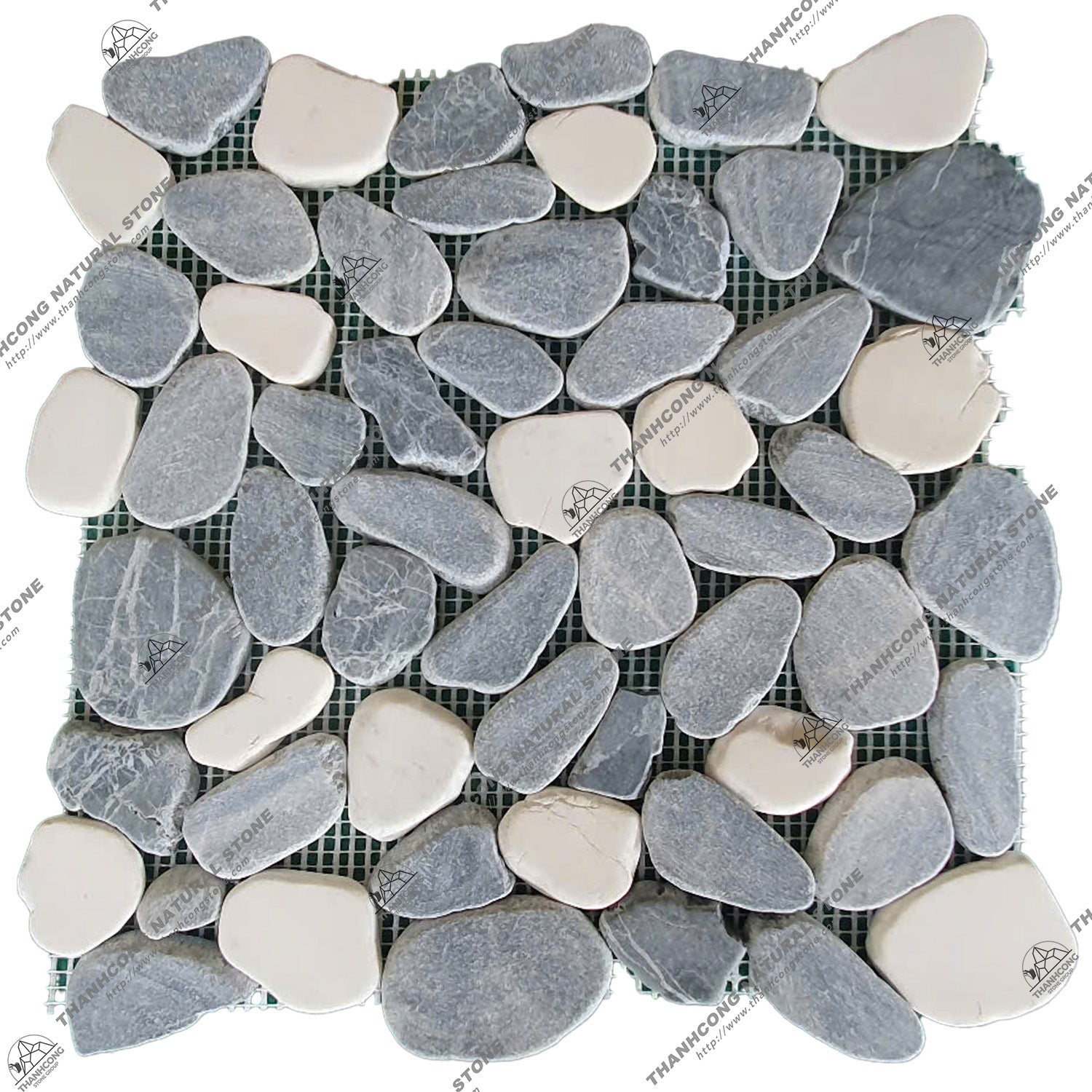 Modern Grey Pebble Natural Stone Mosaic Floor Tile Black Decorative Pattern for Interior Walls for Kitchen Living Room Villas
