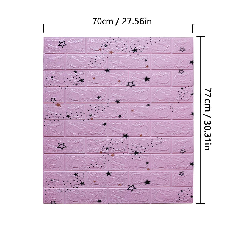 77cm*70cm 3D self-adhesive wallpaper waterproof brick retro wall stickers living room bedroom wall stickers home decoration