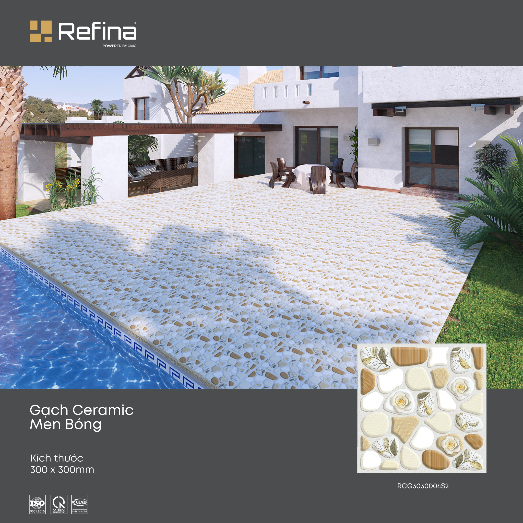 Giá Tốt Nhất Gạch Hồ Bơi 30x30cm Họa Tiết In Kỹ Thuật Số Màu Xanh Gạch Mosaic Gốm Sứ Vuông Dùng Cho Bể Bơi Sứ Tráng Men Pha Lê Mosaic Gạch Chịu Lửa
