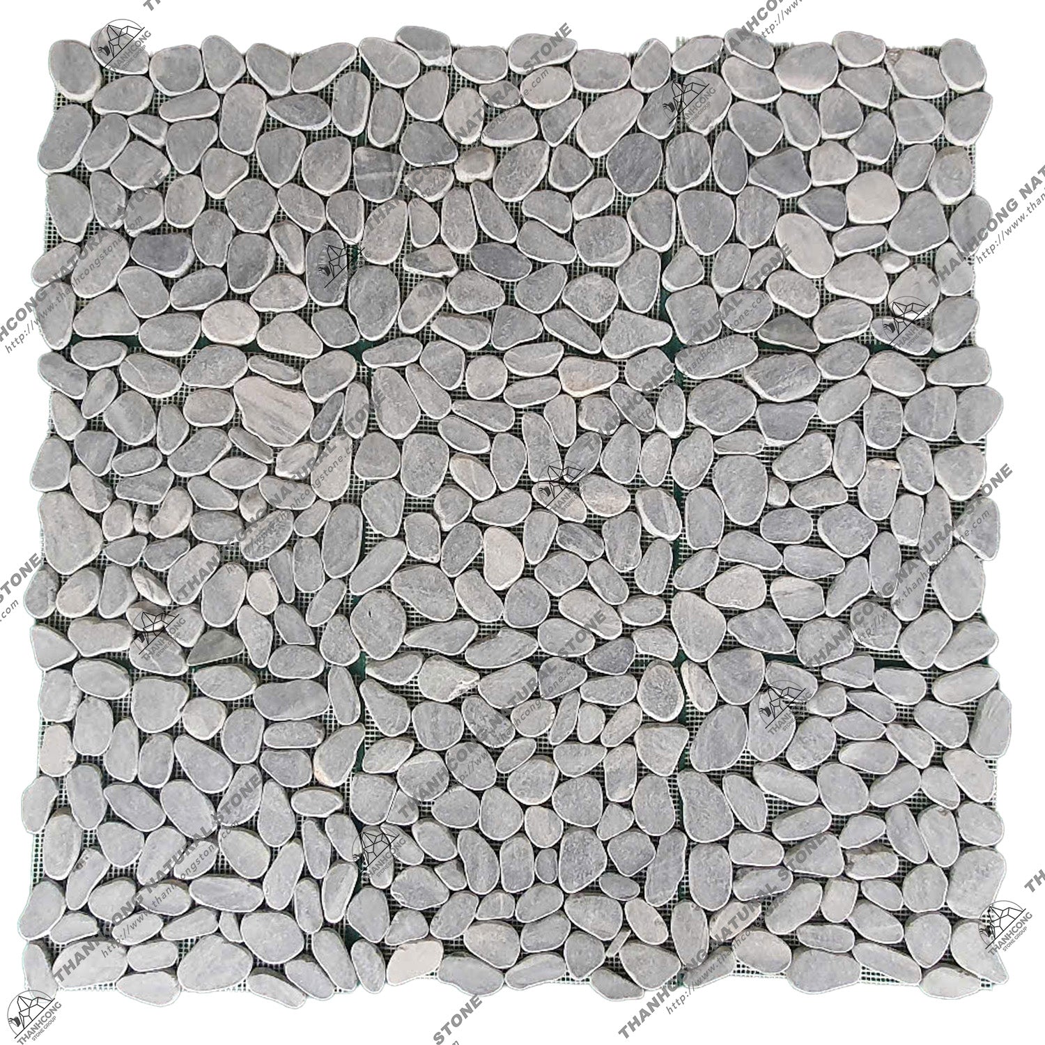 Modern Grey Pebble Natural Stone Mosaic Floor Tile Black Decorative Pattern for Interior Walls for Kitchen Living Room Villas