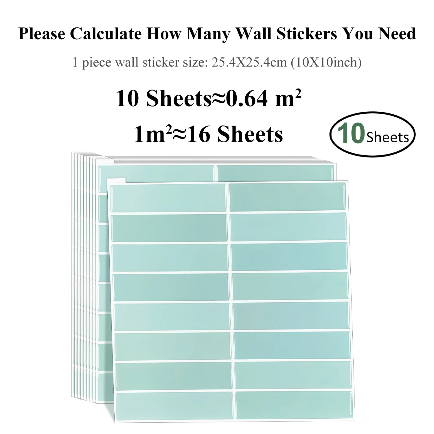 10pcs 3D Imitation Tiles Self-Adhesive Wall Stickers Peel And Stick Wallpaper Heat-resistant And Waterproof For home Decor