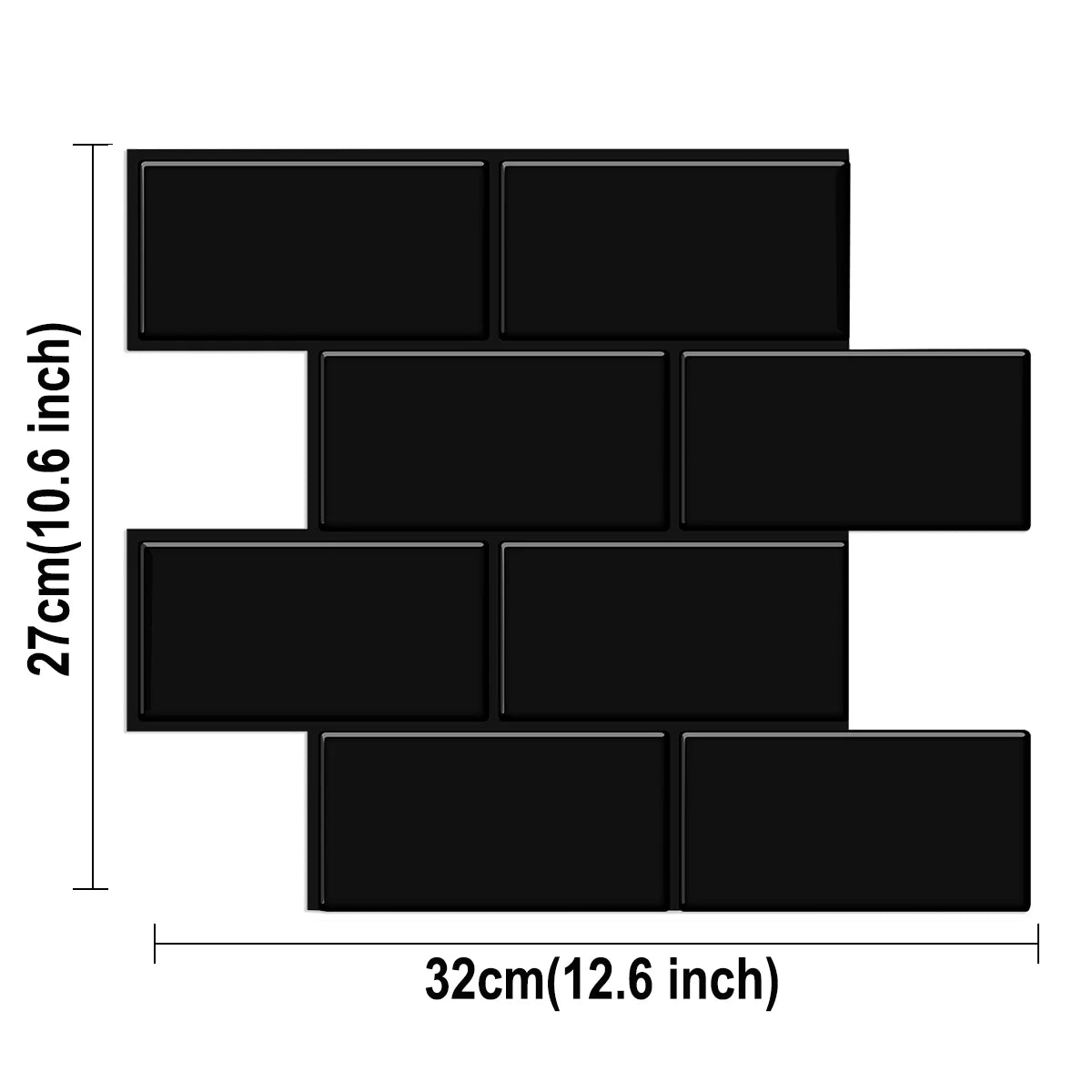10 PCS Waterproof Brick Pattern 3D Textured Wall Panels DIY Tiles,Removable Self Adhesive Wall Tile Sticker Kitchen Bathroom