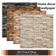 77cm*70cm 3D self-adhesive wallpaper waterproof brick retro wall stickers living room bedroom wall stickers home decoration