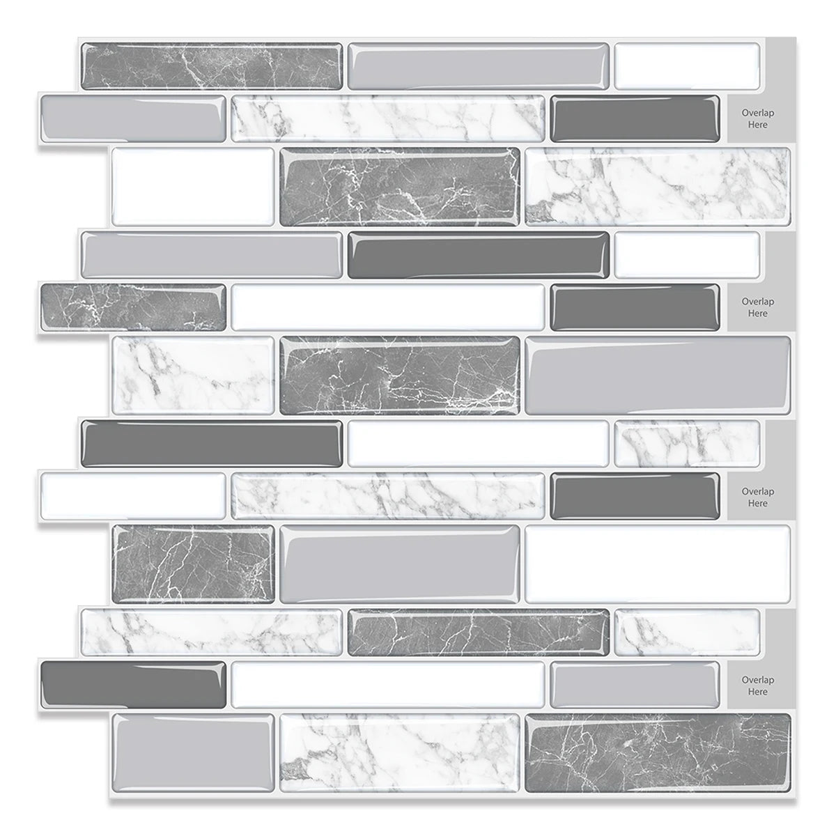 10 Sheets Kitchen & Bathroom Wall Stickers 3D Wall Tiles Peel and Stick Vinyl Wallpaper Modern Home Decor
