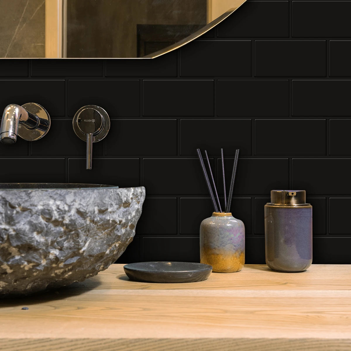 10 PCS Waterproof Brick Pattern 3D Textured Wall Panels DIY Tiles,Removable Self Adhesive Wall Tile Sticker Kitchen Bathroom