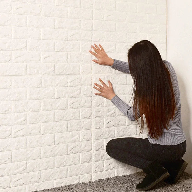 77cm*70cm 3D self-adhesive wallpaper waterproof brick retro wall stickers living room bedroom wall stickers home decoration