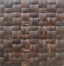 Tấm Ốp Lát Sàn, Tường và Gạch Mosaic Vỏ Dừa Hình Khiên Trang Trí Tự Nhiên Nguyên Bản Màu Nâu Đen