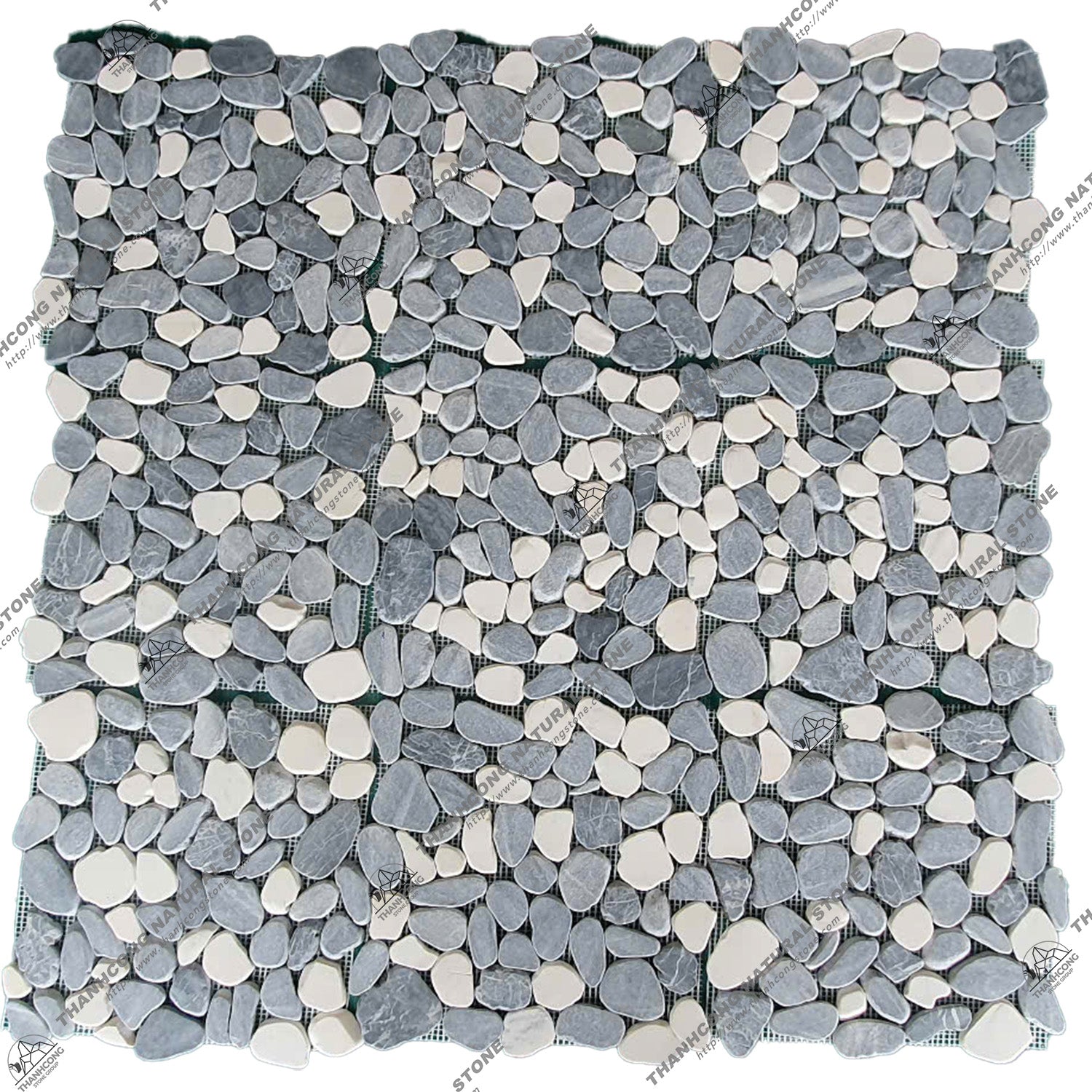 Modern Grey Pebble Natural Stone Mosaic Floor Tile Black Decorative Pattern for Interior Walls for Kitchen Living Room Villas