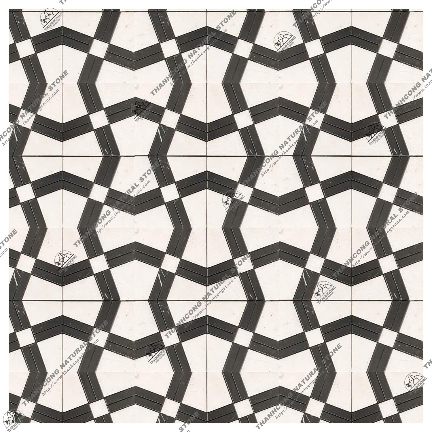 Modern 10mm White Lantern Pattern Natural Stone Mosaic Floor Tile Rectangle for Interior Walls Bedroom Kitchen Hotel Living Room