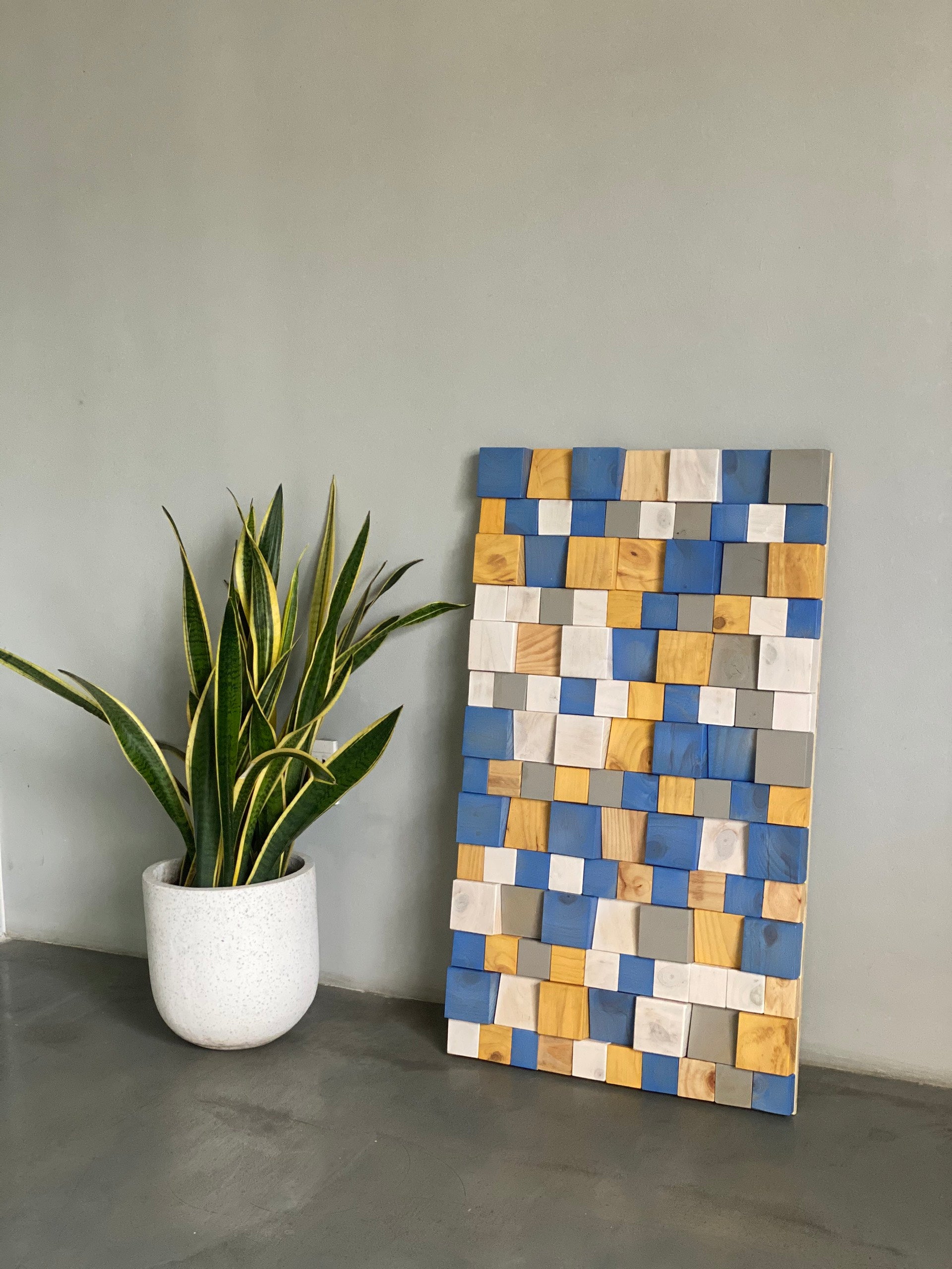 Tranh Tường Nghệ Thuật Tấm Ốp Gạch Mosaic Gỗ Thủ Công Hiện Đại Họa Tiết Tùy Chỉnh