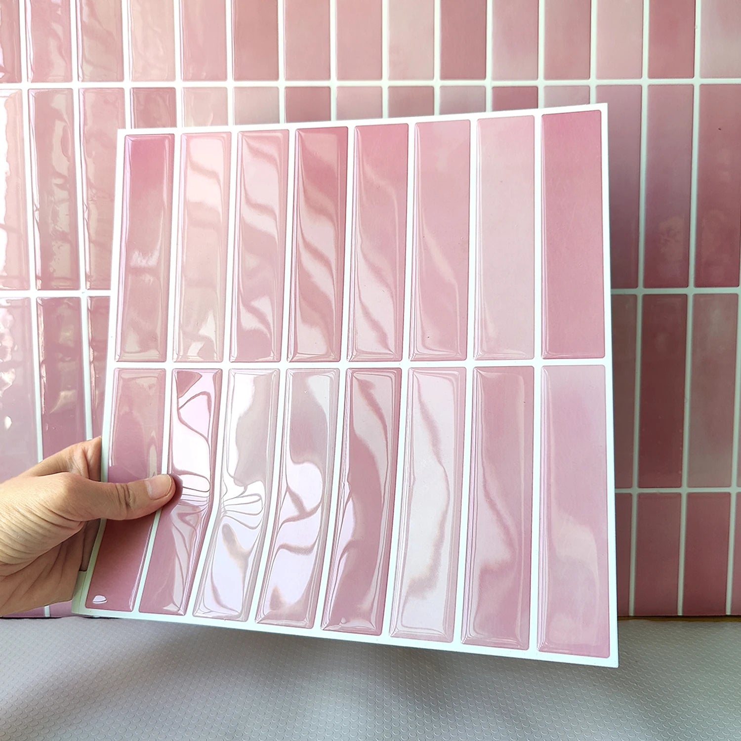 10pcs 3D Imitation Tiles Self-Adhesive Wall Stickers Peel And Stick Wallpaper Heat-resistant And Waterproof For home Decor