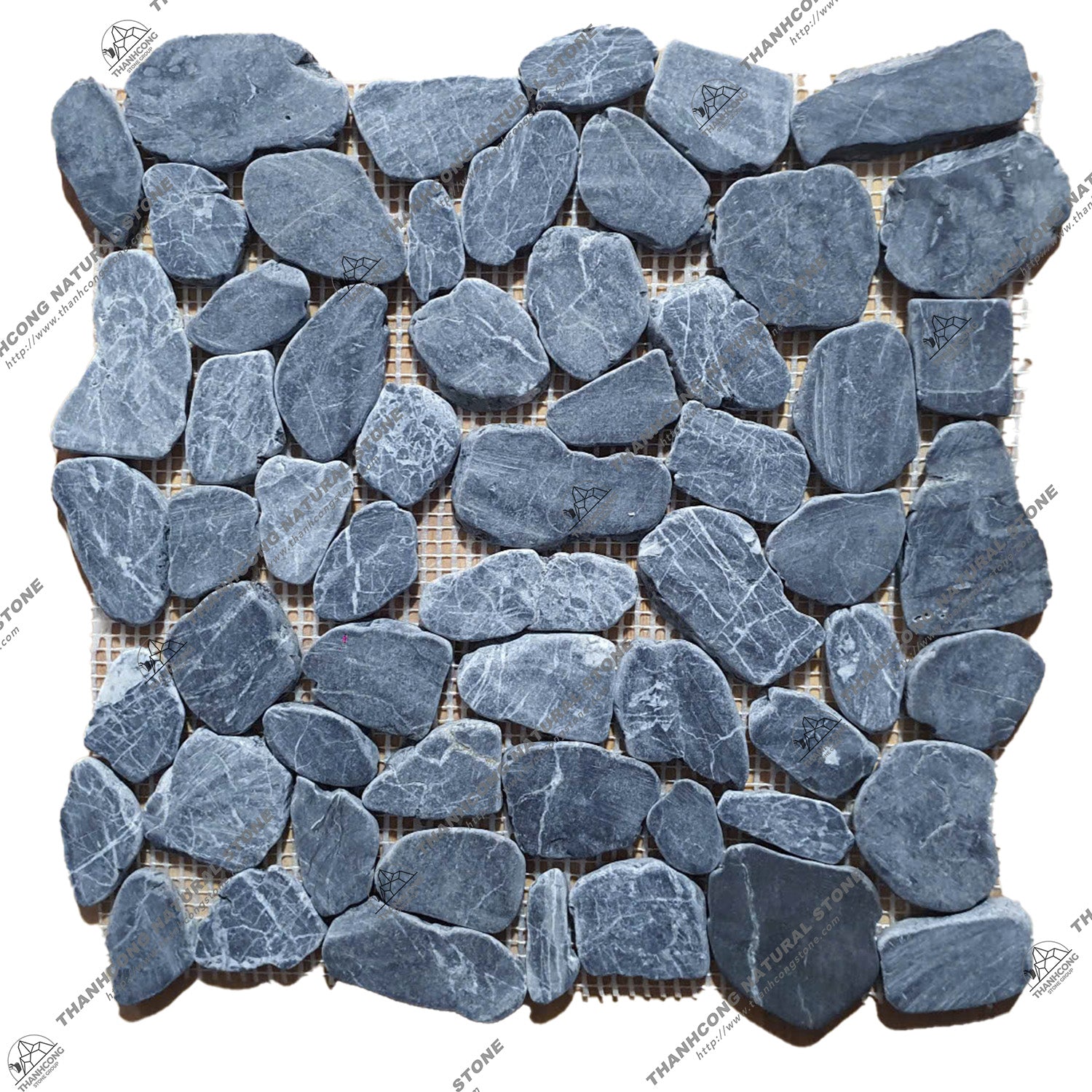 Modern 10mm Black Pebble Stone Mosaic Floor Tile for Interior Walls Black White Decorative Pattern for Bedroom Living Room Villa