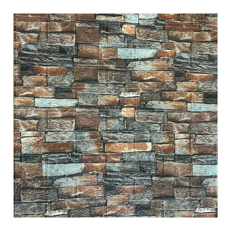 77cm*70cm 3D self-adhesive wallpaper waterproof brick retro wall stickers living room bedroom wall stickers home decoration