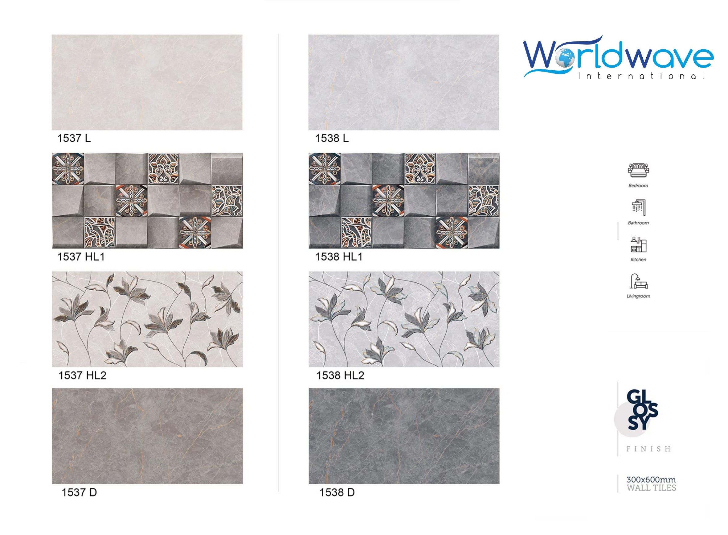 Gạch ốp tường Ceramic 300x600mm giả thẻ