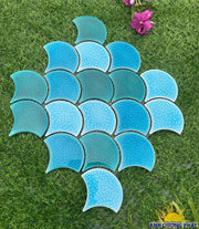 Gạch vảy cá mosaic mix 3 màu