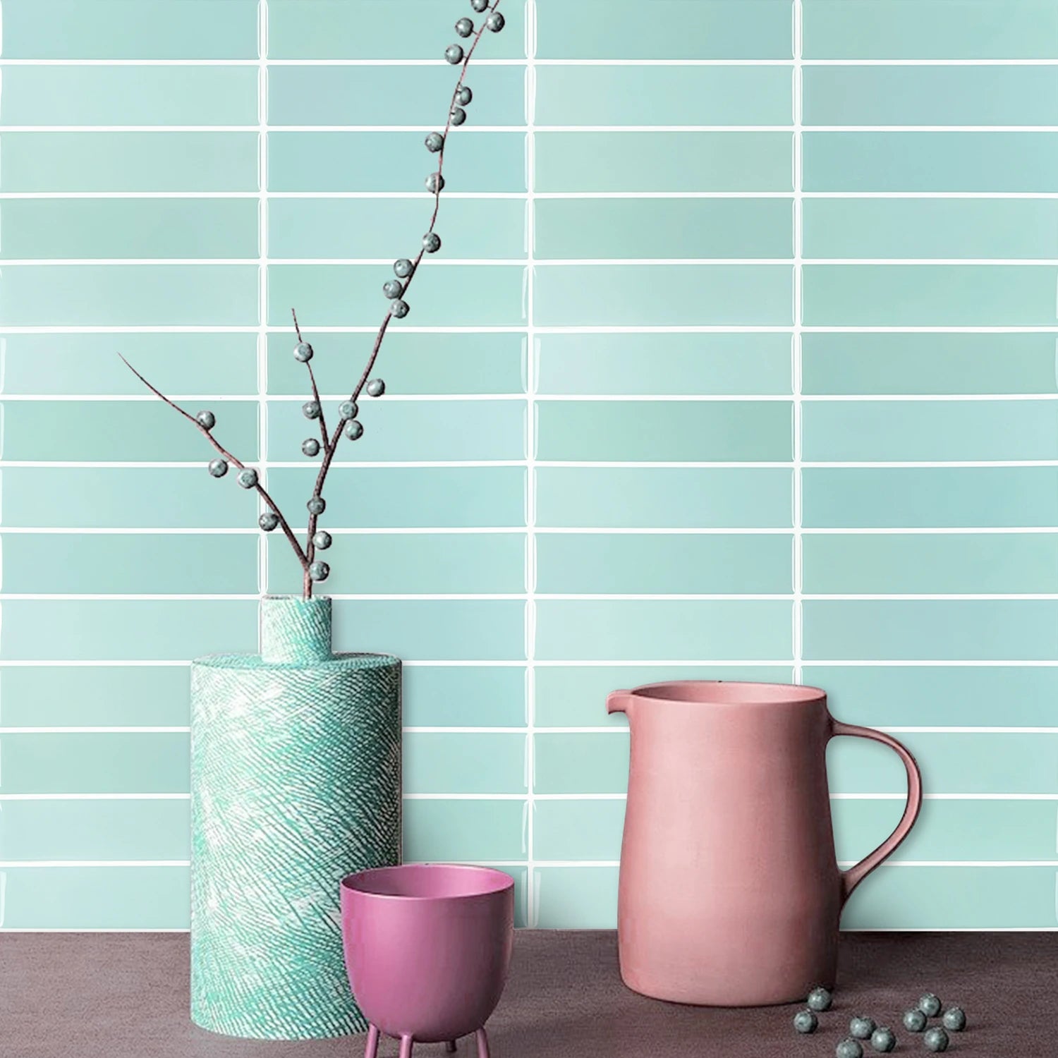 10pcs 3D Imitation Tiles Self-Adhesive Wall Stickers Peel And Stick Wallpaper Heat-resistant And Waterproof For home Decor