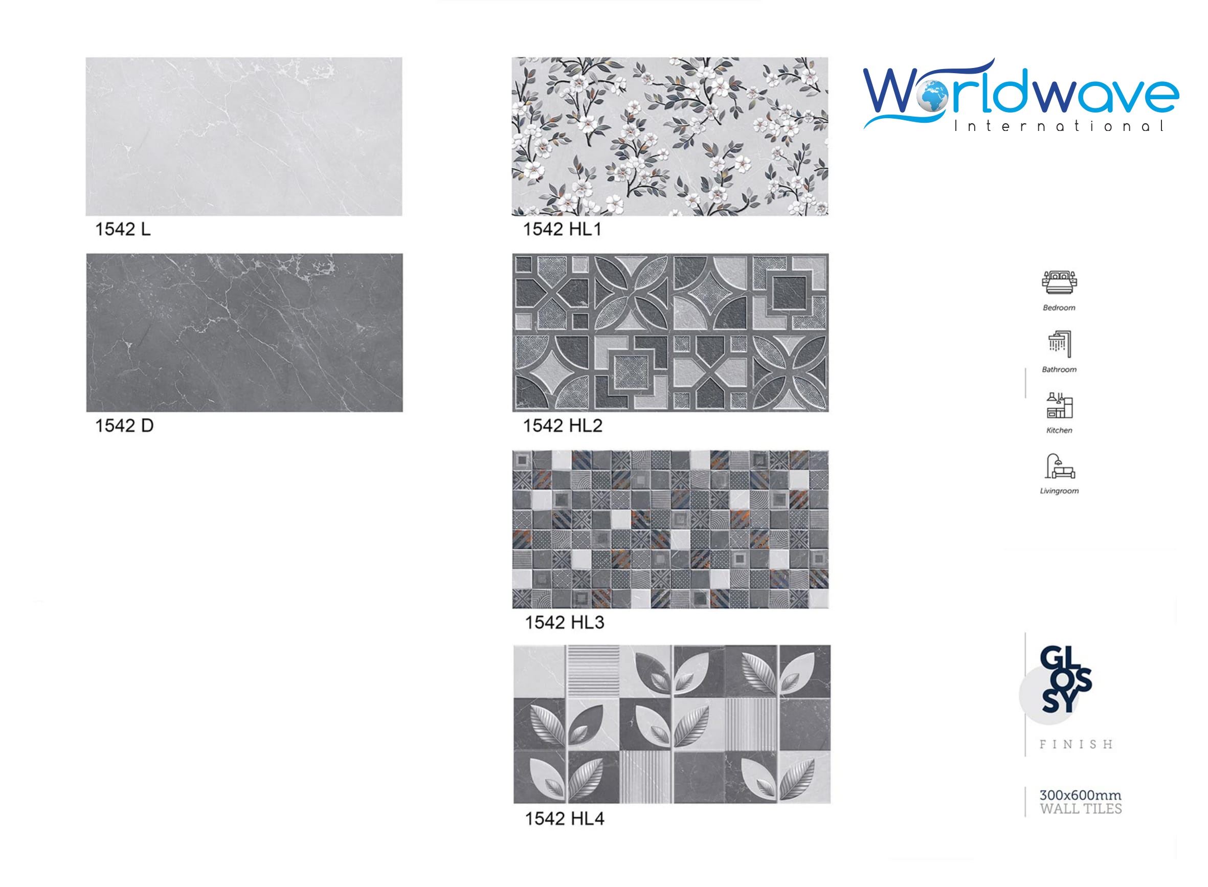 Gạch ốp tường Ceramic 300x600mm giả thẻ