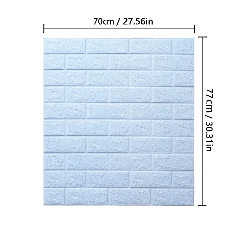 77cm*70cm 3D self-adhesive wallpaper waterproof brick retro wall stickers living room bedroom wall stickers home decoration