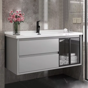 Tủ lavabo treo tường bằng nhôm có đèn LED, gương chống sương mù