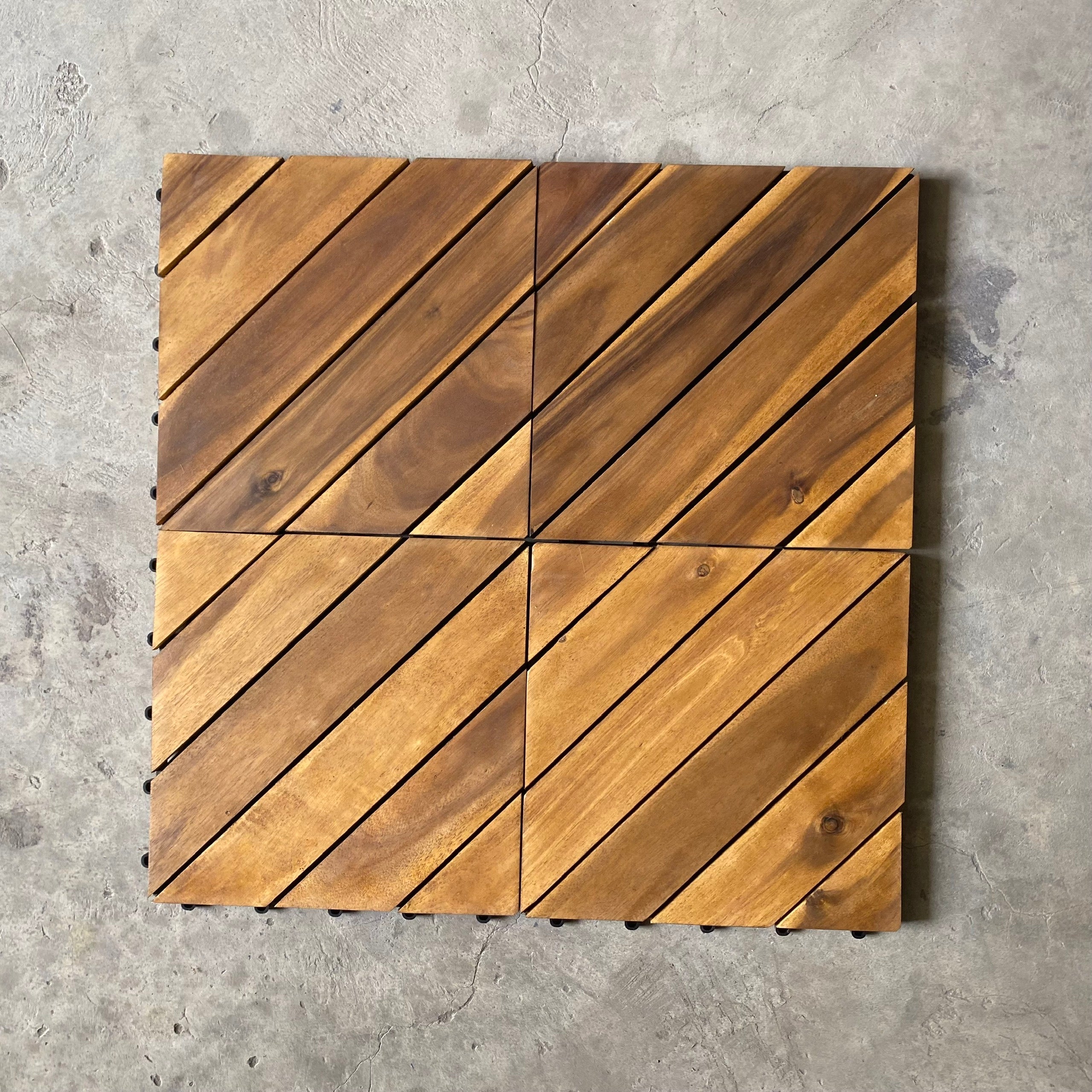 33 Tấm lát gỗ keo hiện đại 30 x 30 cm, Hệ thống mosaic lắp ghép cho Sân thượng Ban công ngoài trời, Kích thước tùy chỉnh