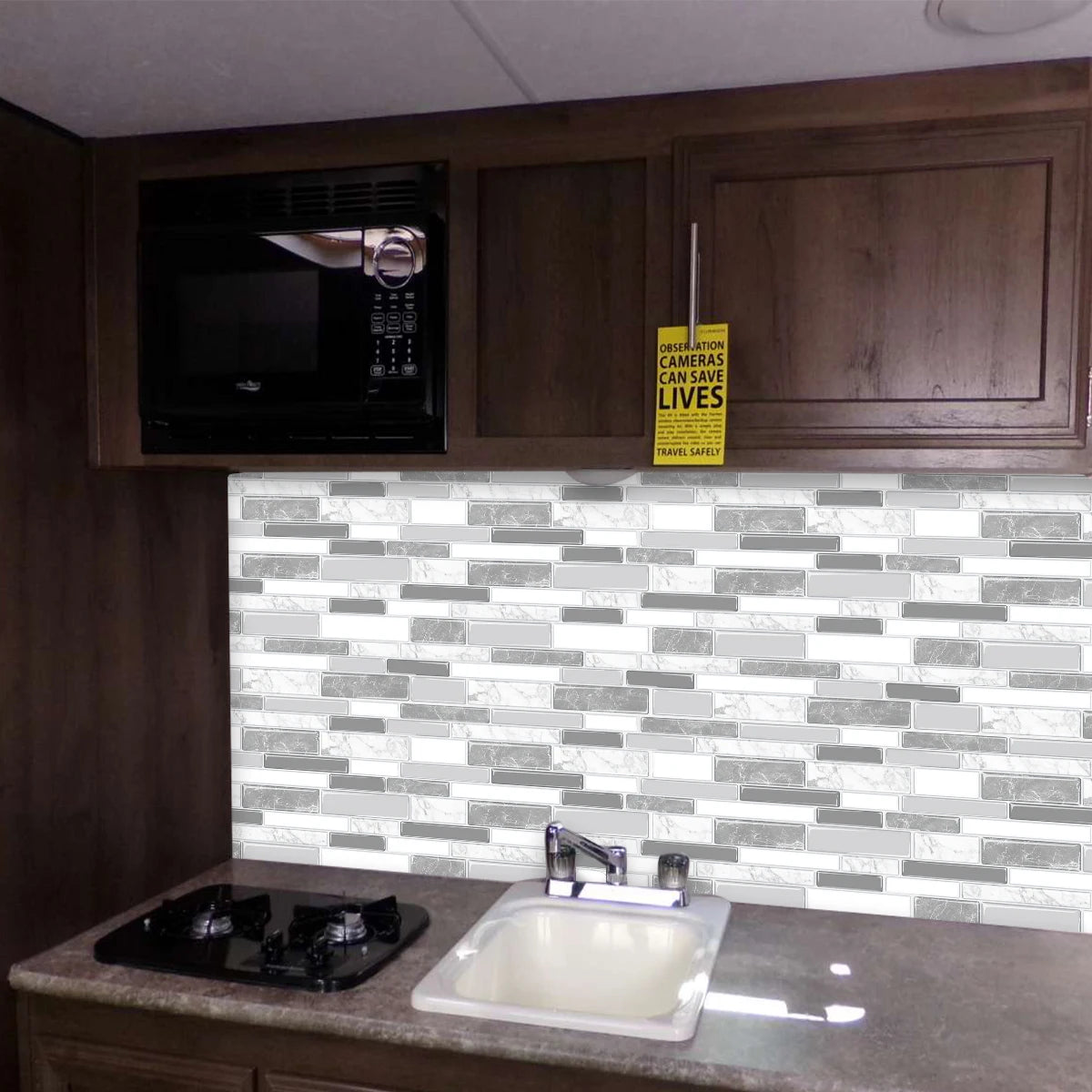 10 Sheets Kitchen & Bathroom Wall Stickers 3D Wall Tiles Peel and Stick Vinyl Wallpaper Modern Home Decor